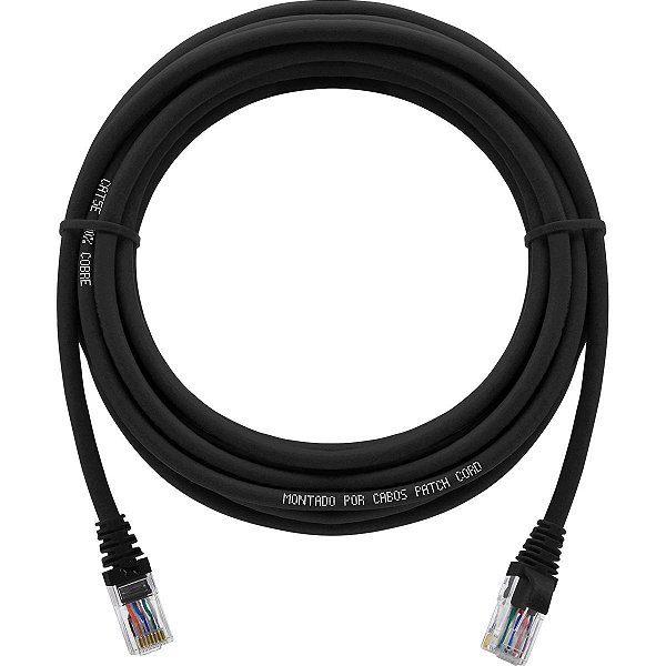 Cabo De Rede 7 Metros Patch Cord Cat5e UTP 100% Cobre - 10 Unidades