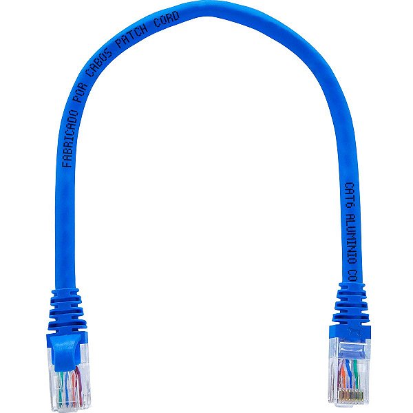 25un. Cabo de Rede 40 Centímetros Patch Cord Cat6 UTP CCA