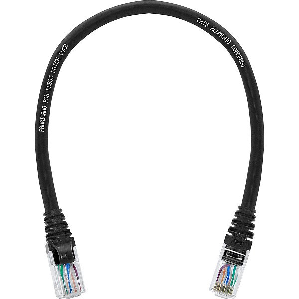 50un. Cabo de Rede 40 Centímetros Patch Cord Cat6 UTP CCA