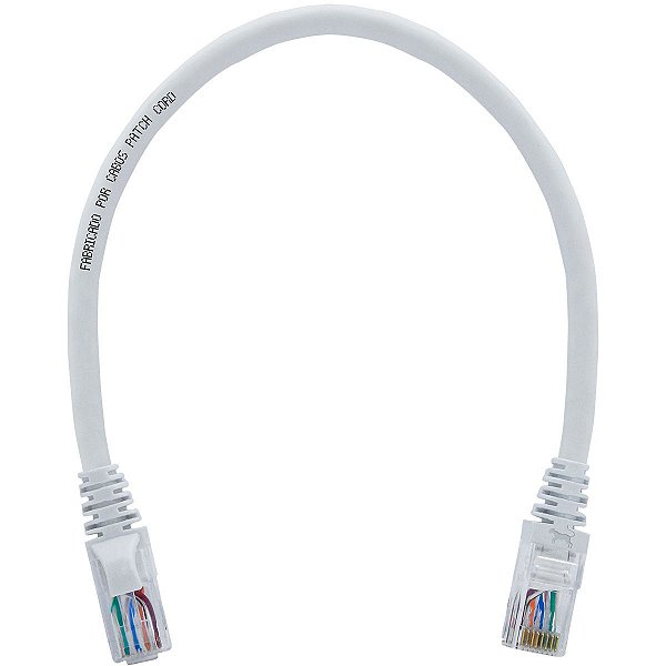 50un. Cabo de Rede 25 Centímetros Patch Cord Cat6 UTP 100% Cobre