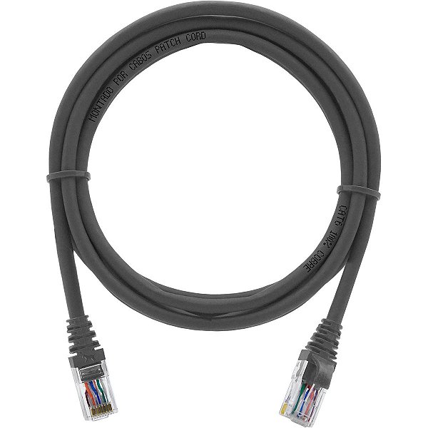 25un. Cabo de Rede 3 Metros Patch Cord Cat6 UTP 100% Cobre