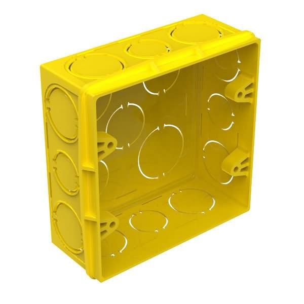 Caixa de Luz 4x4 Quadrada Amarelo