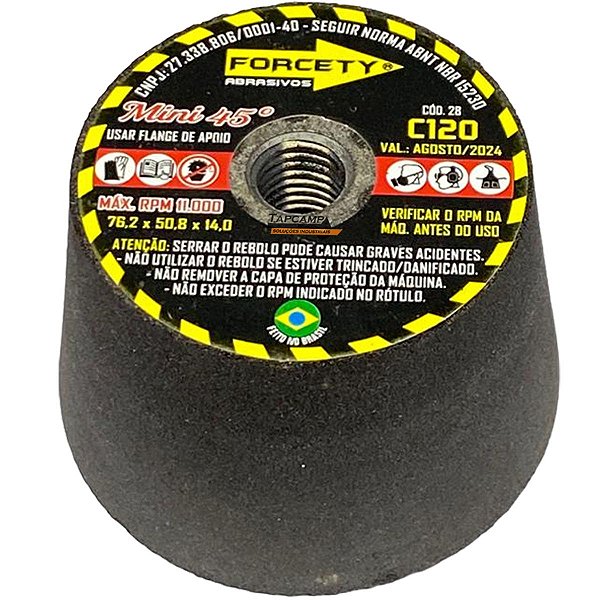 Rebolo Copo Cônico 3 Polegadas C 120 Porcelanato Marmoraria