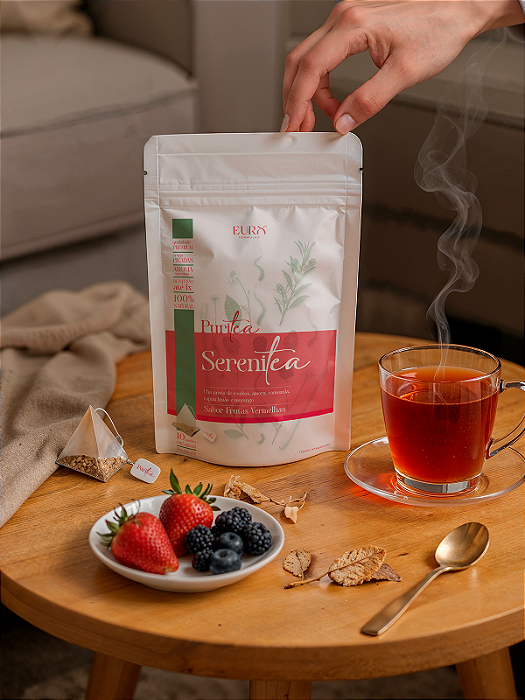 Chá Gourmet Especial PuriTea SereniTea Frutas Vermelhas