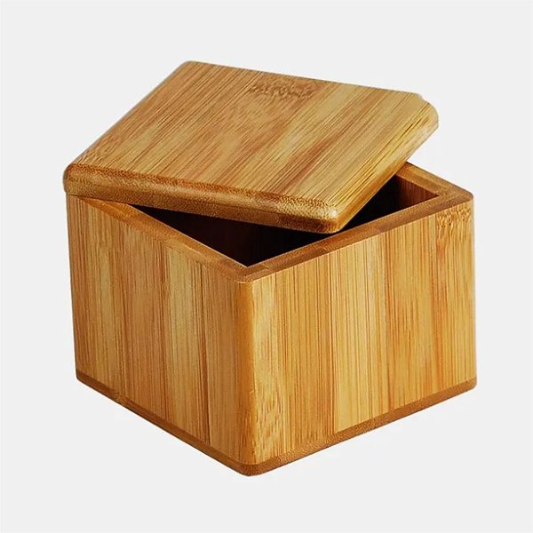 Saleiro Bambu com Tampa Giratória