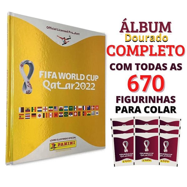 Álbum Capa Dura DOURADO - Edição Limitada - Completo com todas 670 Figurinhas - FIFA WORLD CUP QATAR 2022™️