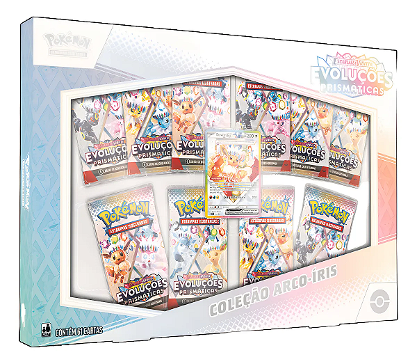 Pokémon Box Evoluções Prismáticas Coleção Eevee Arco Íris
