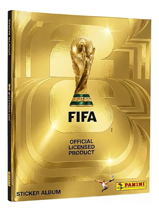 Álbum Copa do Mundo 2026 Panini - Edição de Luxo Capa Dura Dourada
