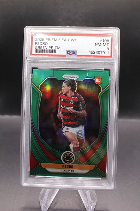 Pedro - 2025 Panini Prizm FIFA Club World Cup Green Prizm RC /5 PSA 8