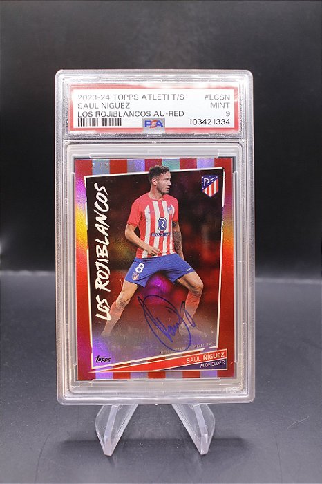 Saul Niguez - 2023-24 Topps Los Rojiblancos /5 Auto PSA 9 Flamengo