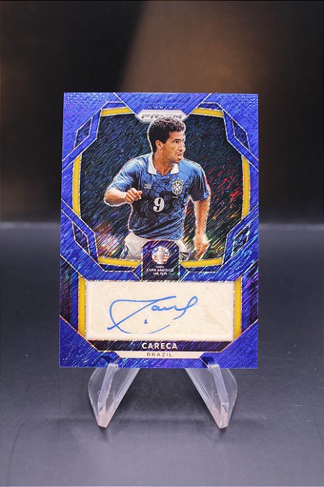Careca - 2024 Panini Prizm Copa America Blue Shimmer Auto Brasil