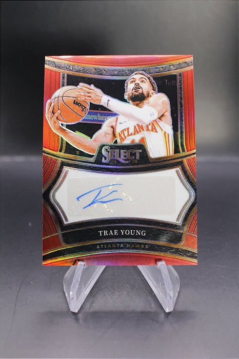 Trae Young - 2024-25 Panini Select Signatures Red Prizm Auto /99 Hawks