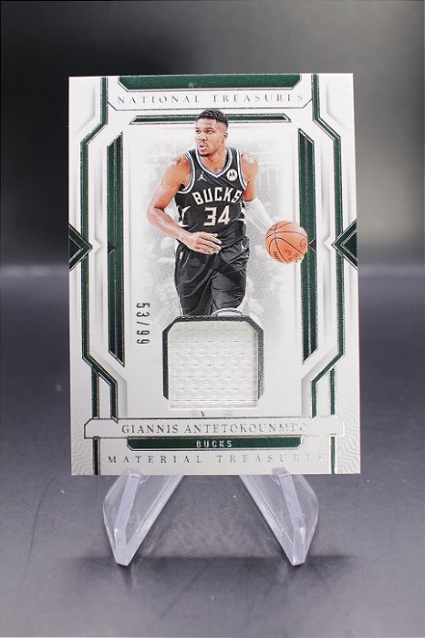 Giannis Antetokounmpo - 2023-24 National Treasures Material Jersey /99 Bucks