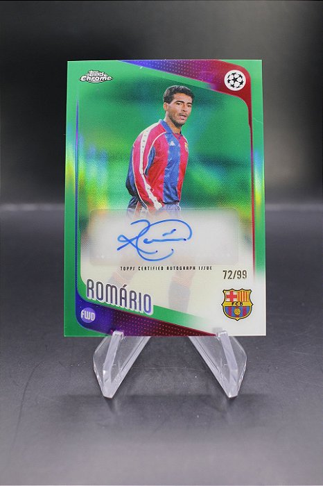 Romario 2025-26 Topps Chrome UEFA Legends Auto Green /99 Barcelona