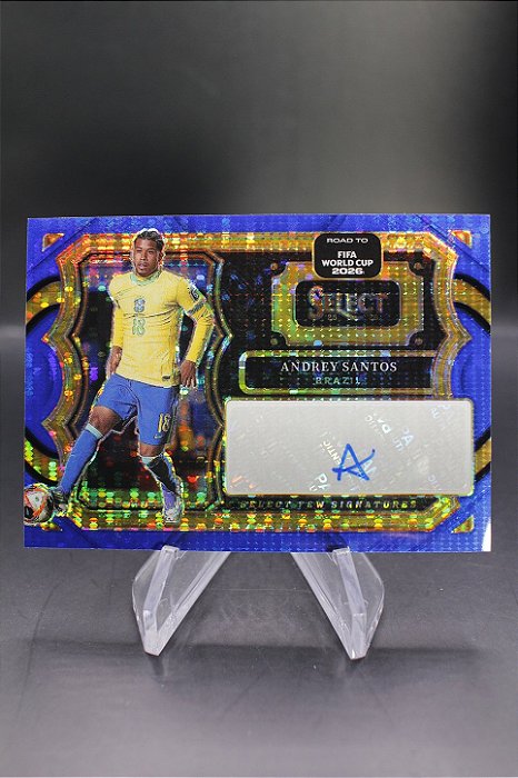 Andrey Santos - 2026 Panini Select World Cup Few Signatures Blue Pulsar Auto Brasil Vasco