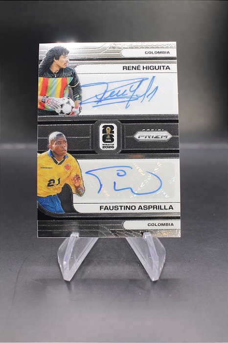 Faustino Asprilla Rene Higuita - 2026 Prizm World Cup Dual Auto Colombia