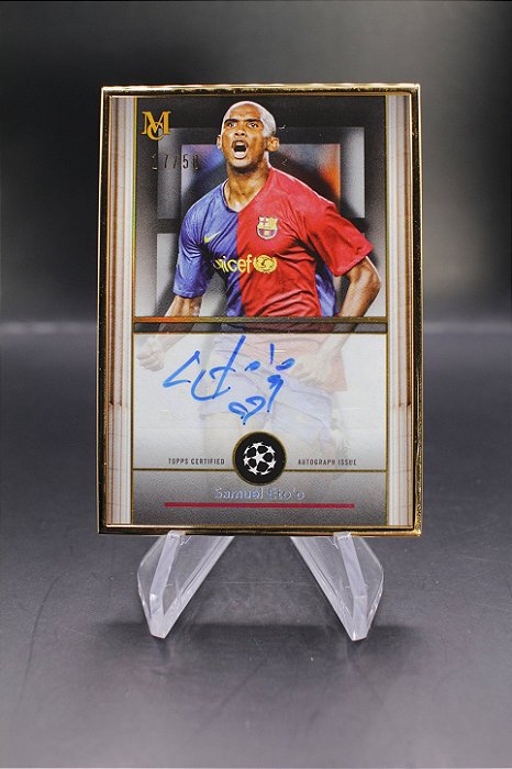 Samuel Eto’o - 2024-25 Topps Museum Framed Auto /50 Barcelona Case Hit