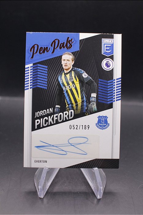 Jordan Pickford - 2021-22 Panini Donruss Elite PL Pen Pals /189 Auto Everton