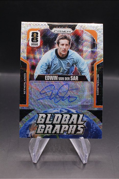 Edwin van der Sar - 2026 Panini Prizm World Cup Global Graphs Wave Auto