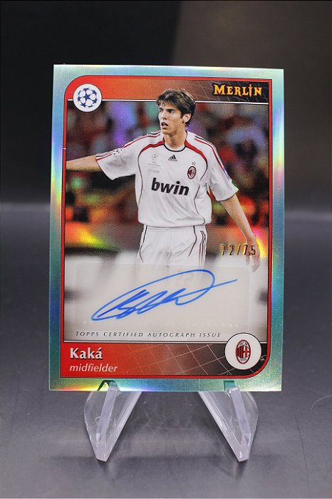 Kaka - 2024-25 Topps Merlin Chrome UEFA Auto Aqua Refractor /75 Milan