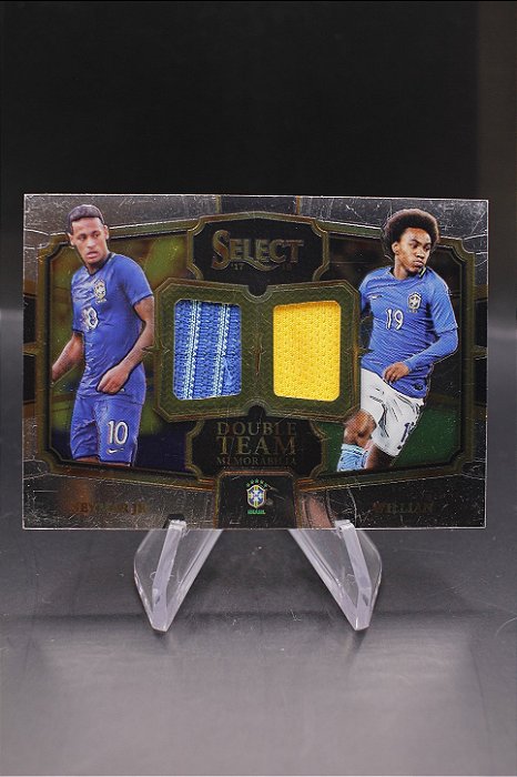 Neymar Jr|Willian - 2017-18 Panini Select Double Team Memorabilia Brasil