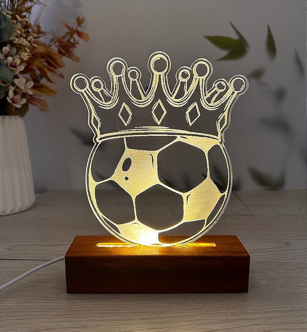 Luminária Desenho Bola de Futebol - Personalize