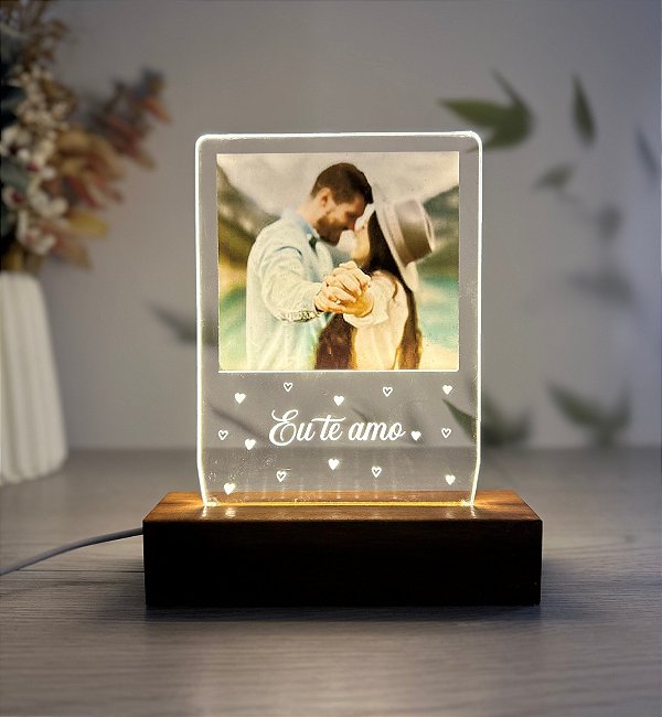 Luminária Foto Casal - Personalize