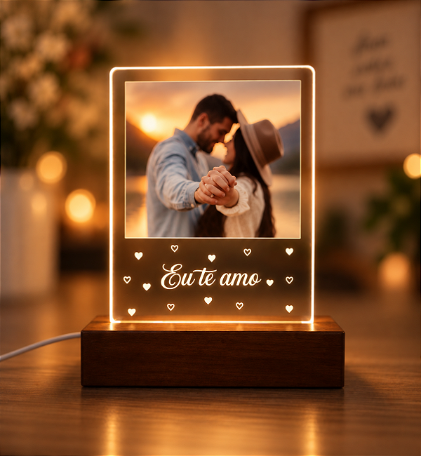 Luminária Foto Casal - Personalize