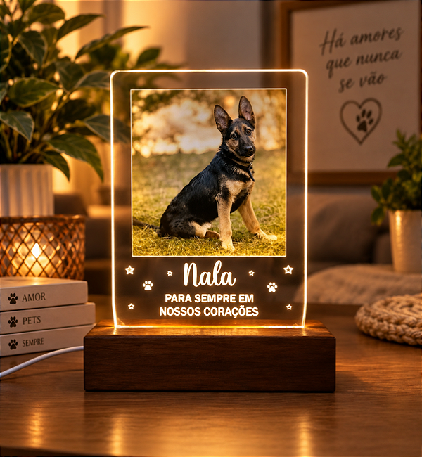 Luminária foto personalizada para Pets -Personalize