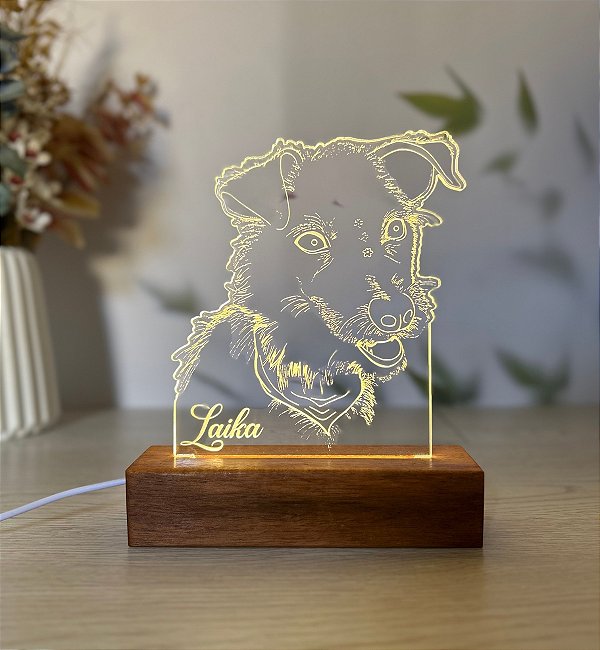 Luminária Desenho de Pets -Personalize