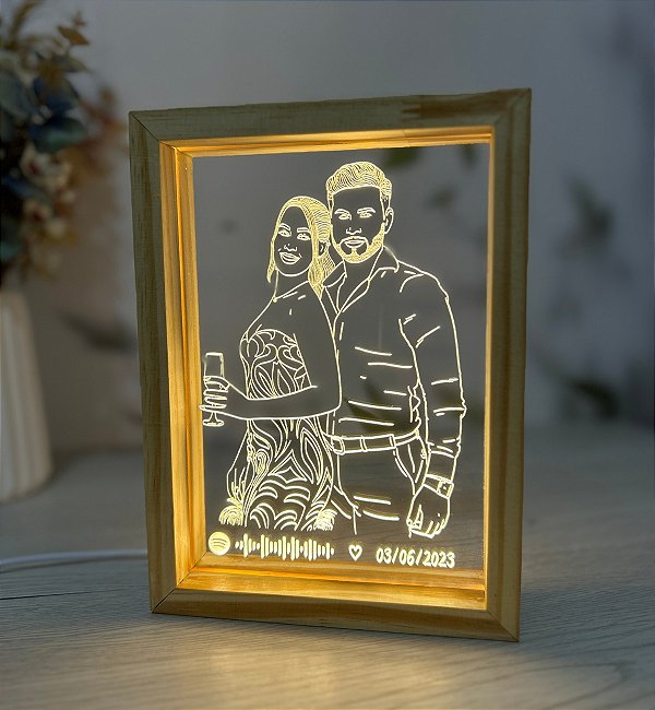 Porta-Retrato Luminária Desenho  - Personalize