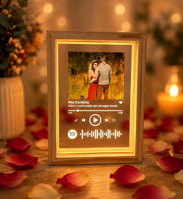 Porta-Retrato Luminária Spotify Dia das Mães - Personalize