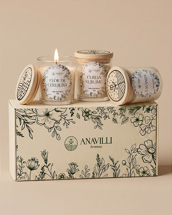 Kit Presente Trio Mini Velas