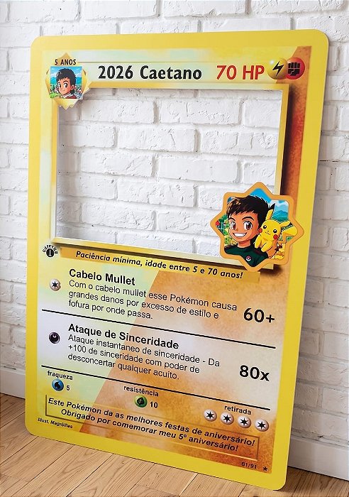 Painel Carta Pokémon - festa