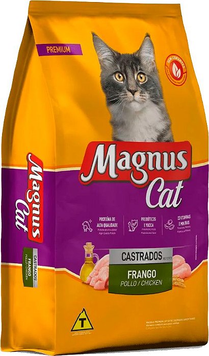 Ração Magnus Cat Premium Frango para Gatos Adultos Castrados 10,1Kg