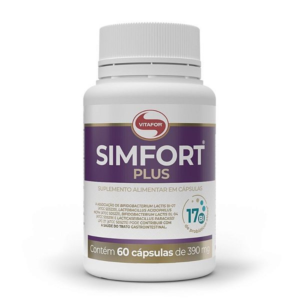 Probiótico - Simfort Plus - 60 Cápsulas 390mg - Vitafor