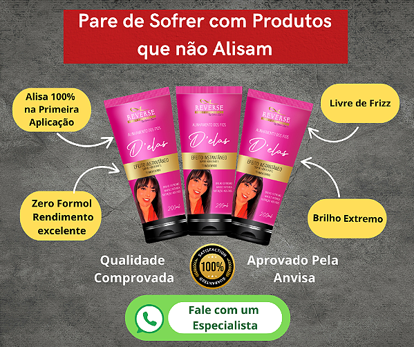Kit Pague 2 leve 3 Progressivas Alinhamento D'elas - Liso de Salão em Casa