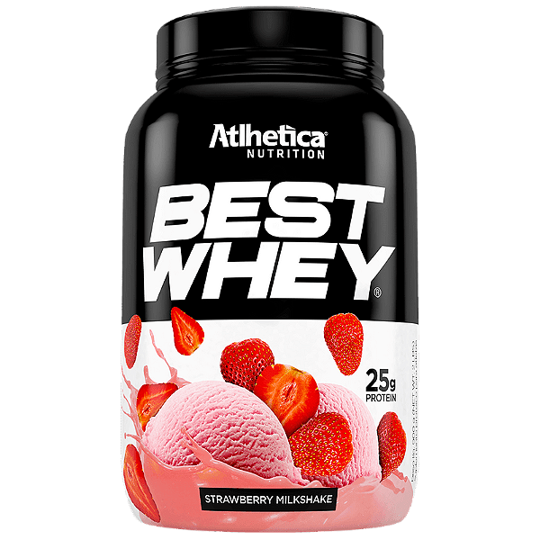 Best Whey Protein Strawberry Milk Shake 900g - Atlética Nutrition