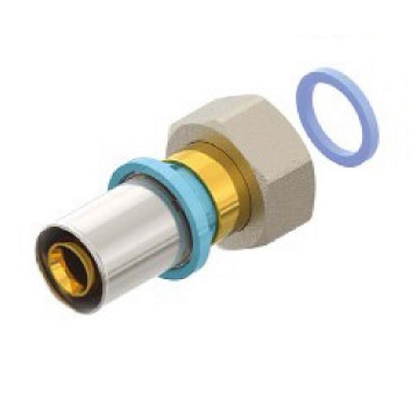 Conector Fêmea Móv.Ved. Plana Água LBP 26mmX1" Prens.Emmeti