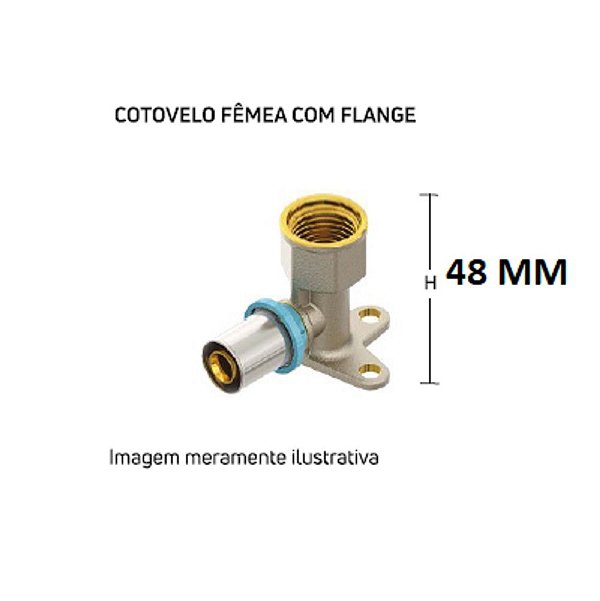 Cotovelo Fêmea Flange Água 16mmx1/2 LBP - Prensar Emmeti