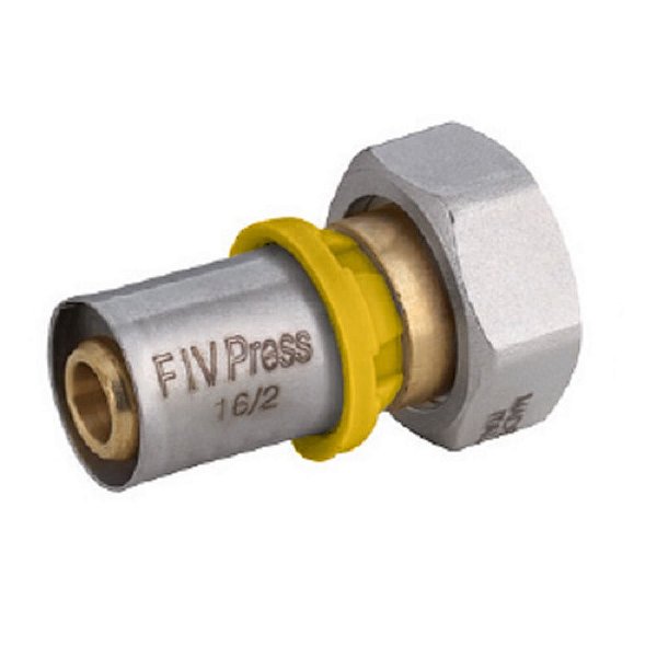Conector  Fêmea Móvel  para Gás 26mm X 3/4 - Prensar Emmeti