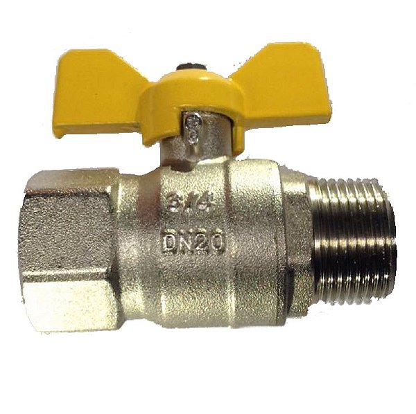 Registro Esfera Gás 3/4" Reta Macho/Fêmea Borb. Emmeti