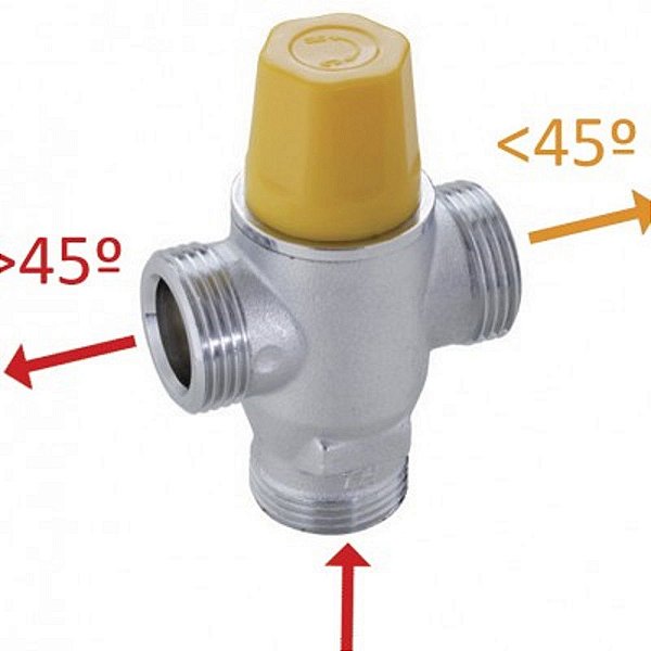 Válvula Desviadora Termostática Automática 45º 1" M - Emmeti