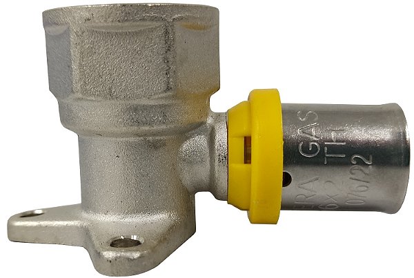 Cotovelo Fêmea Flange Prensar Gás 20MMX3/4" Multicamada Sferagas Kit com 4 unidades
