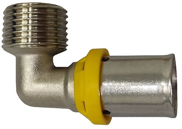 Cotovelo Macho  Prensar Gás 16MMX1/2" Multicamada Sferagas Kit com 2 unidades