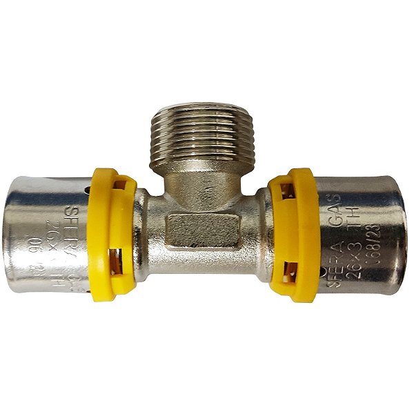 TÊ Macho  Prensar Gás 20MMX1/2" Multicamada Sferagas Kit com 50 unidades