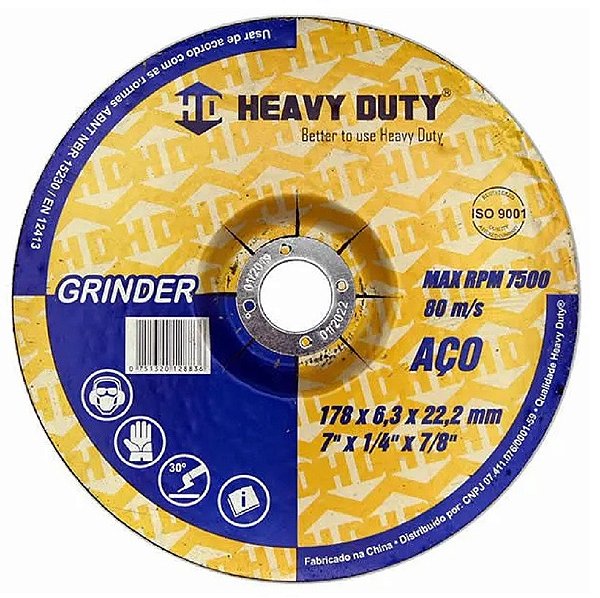DISCO DE DESBASTE GRINDER 178X6,3X22,2 - 200 Unidades