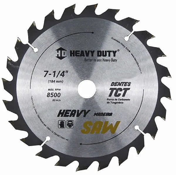 DISCO SERRA VIDEA  7.1/4 X 24 DENTES Heavy Duty