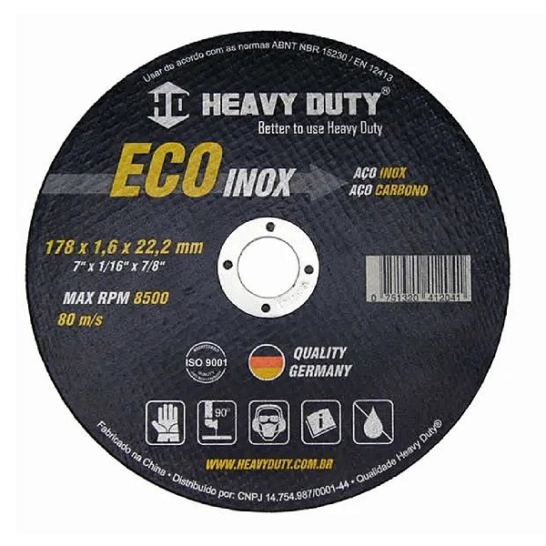 DISCO DE CORTE ECOINOX 178X1,6X22,2 - 15 Unidades