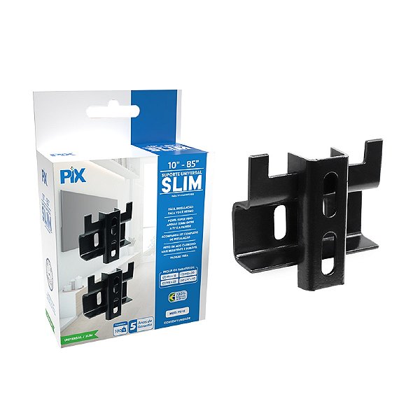 SUPORTE TV - FIXO UNIVERSAL-  10 A 85 - SLIM - CAIXA - PX-13